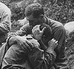 fig. 8, grieving U.S. infantryman, Korean War